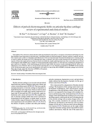 Effects of pulsed electromagnetic fields on articular hyaline cartilage: review of experimental and clinical studies