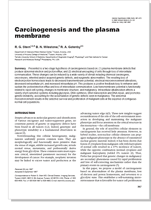 Carcinogenesis and the plasma membrane